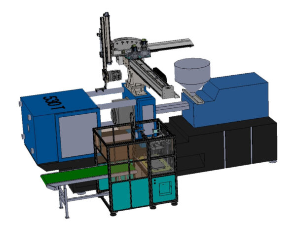 Top Entry in Mold Labeling system Insert molding robot